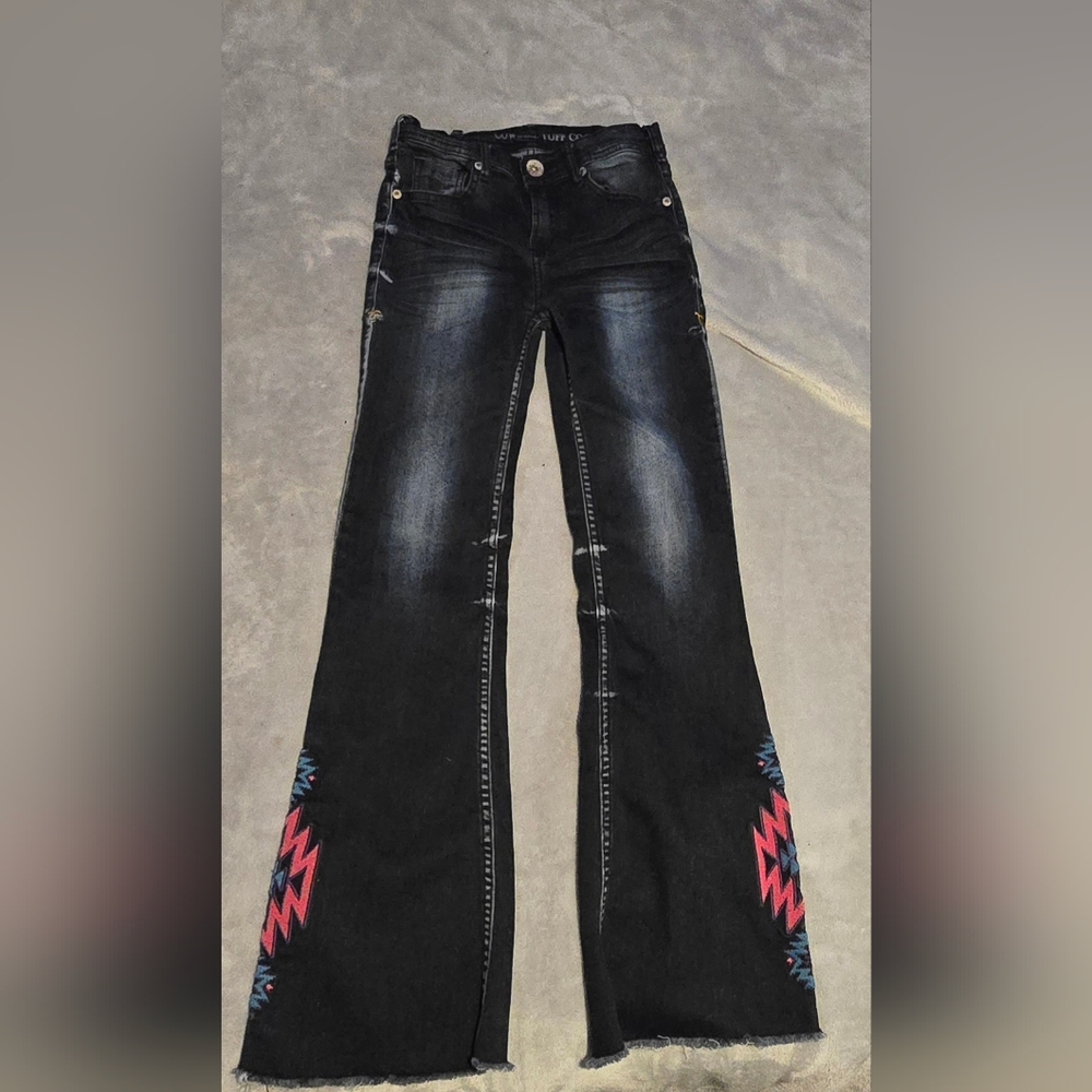 Girl's size 11 Dark Wash Jeans with Embroidered Details
